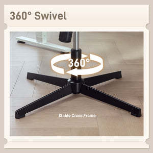 Chaise de bureau à dossier croisé, sans roulettes, blanc crème