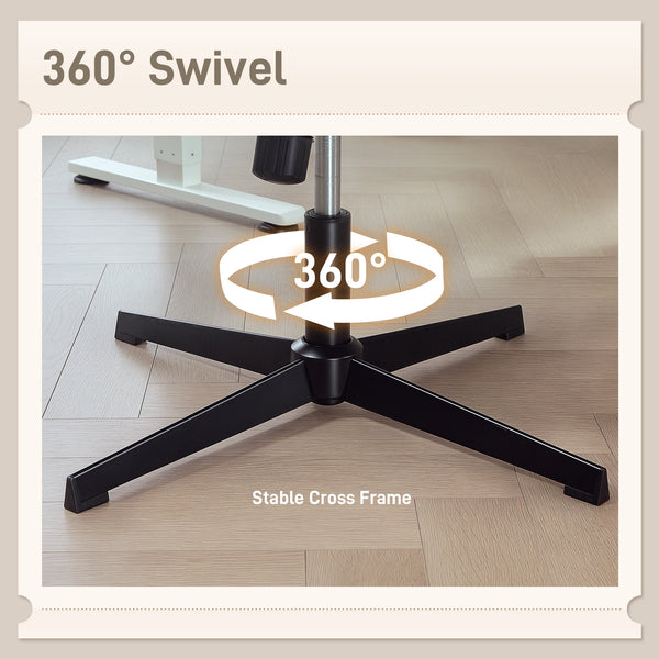 Chaise de bureau à dossier croisé, sans roulettes, blanc crème