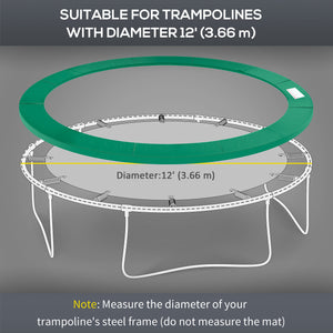 12ft Trampoline Spring Cover, Plastic Trampoline Replacement Pad Gym Bounce Jump Cover EPE Foam Safety Guard Padding Outdoor, Green