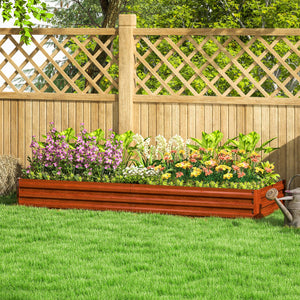 Galvanized raised planter, brown