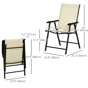 Ensemble de 2 chaises de jardin pliantes avec revêtement Textline et structure en acier