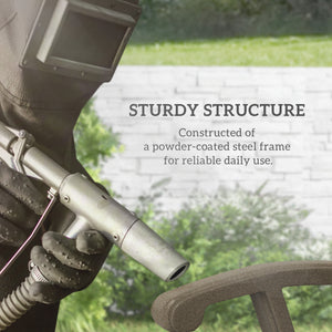 Rocking chair with steel frame and mesh fabric, light brown