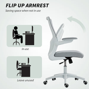 Ergonomic office chair with lumbar support, grey