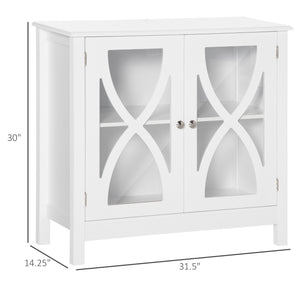 Buffet de cuisine avec porte vitrée, salon, blanc