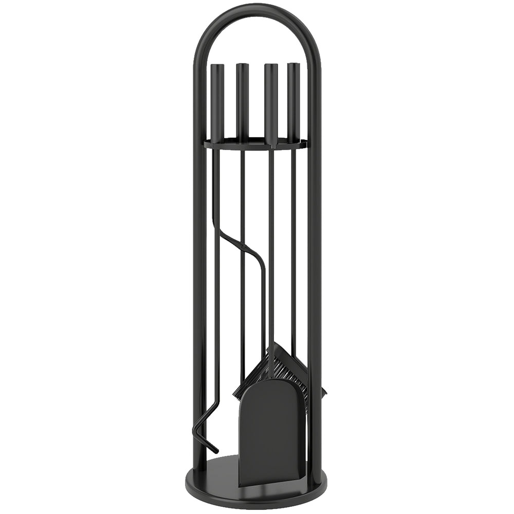 5-Piece Fireplace Accessory Set with Brush, Shovel, Poker, Tongs and Holder