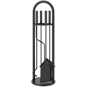 5-Piece Fireplace Accessory Set with Brush, Shovel, Poker, Tongs and Holder