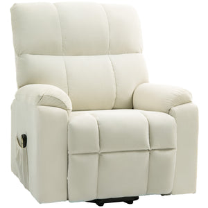 HOMCOM Lift Chair for Seniors, Microfibre Upholstered Power Recliner Chair with Remote, Quick Assembly, Cream White |