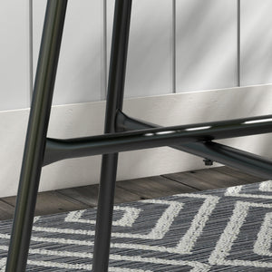 Rattan Side Table, Round Outdoor Table, with Round PE Rattan and Tempered Glass Table Top for Patio, Garden, Grey
