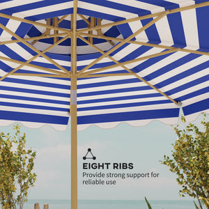 Parasol de 8,8 pieds avec manivelle, bleu