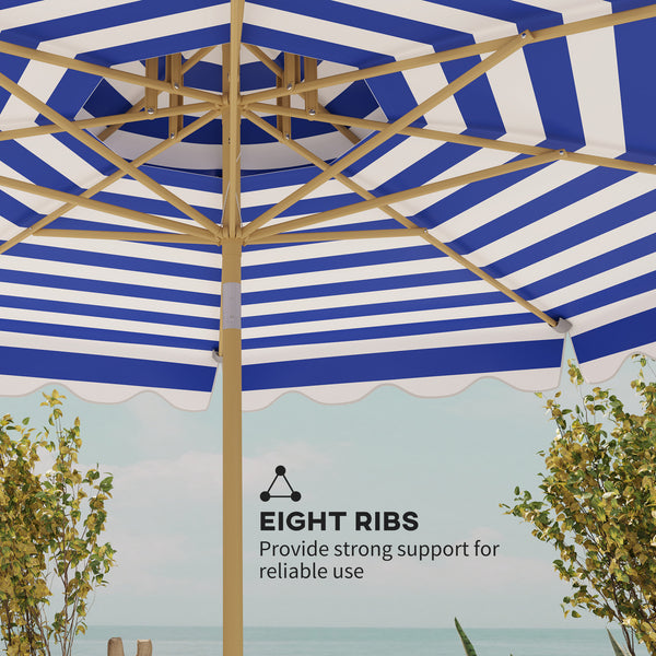 Parasol de 8,8 pieds avec manivelle, bleu