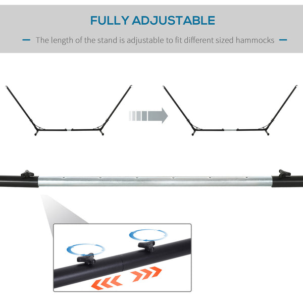 Support de hamac réglable, compatible avec les hamacs de 3 à 4 m, capacité jusqu'à 120 kg, noir