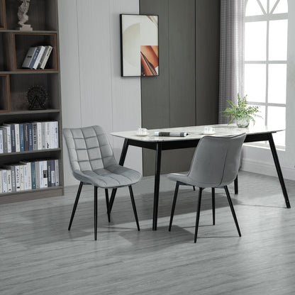 Lot de 2 chaises de salle à manger rembourrées, gris