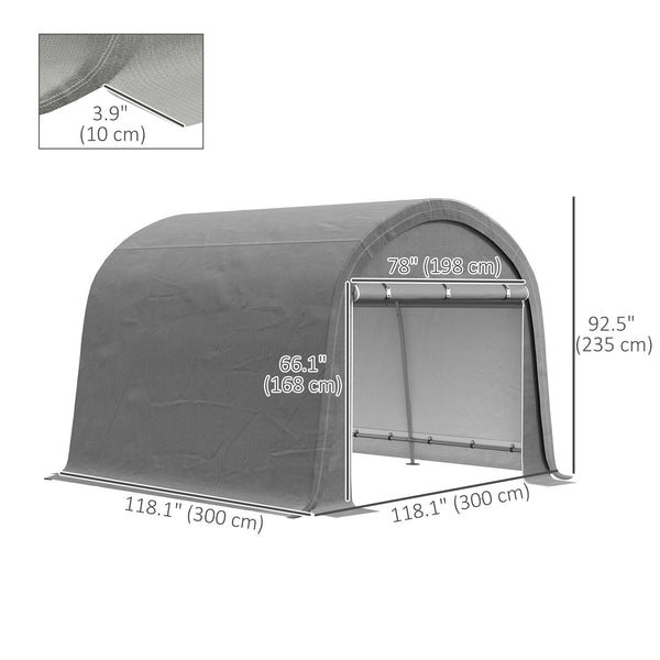 Sturdy and waterproof garden shed, light grey