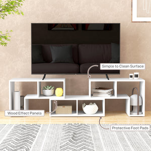 Meuble TV modulable 3 pièces avec 6 compartiments pour téléviseur jusqu’à 75 po – Blanc