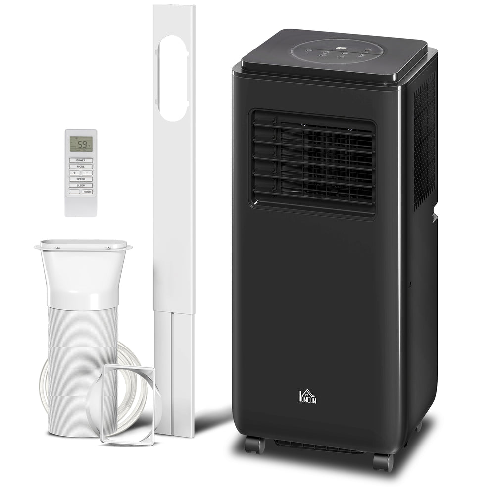 Climatiseur mobile de 8 000 BTU, 345 pi² (32 m²), déshumidificateur, ventilateur, mode veille automatique, minuterie 24 h marche/arrêt, kit fenêtre, noir