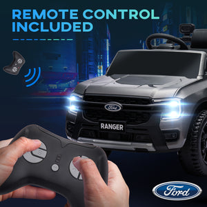 Ford Ranger 12V, sous licence avec rangement arrière, télécommande, gris