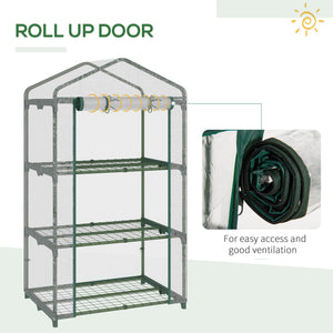 3-tier mini greenhouse with fixing clips