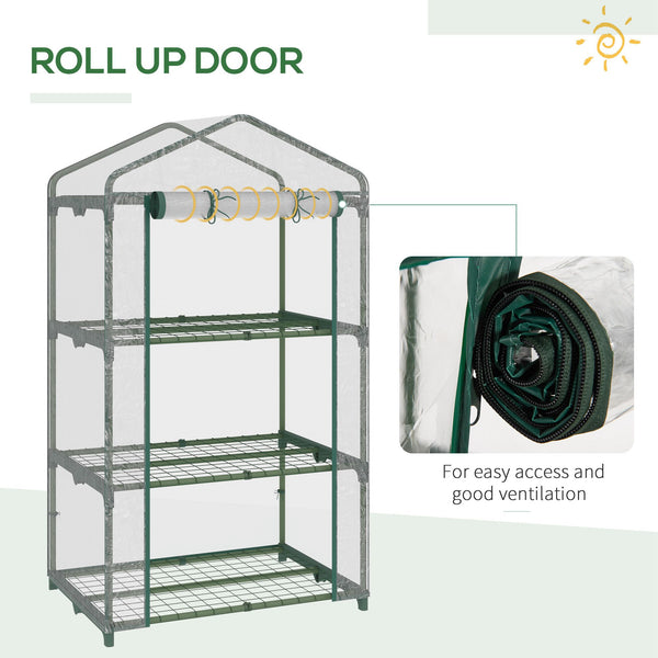 3-tier mini greenhouse with fixing clips