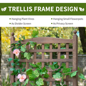 Jardinière surélevée avec treillis, marron
