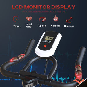 Upright Exercise Bike with LCD Display and Adjustable Resistance, Black
