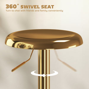 Ensemble de 2 tabourets de bar en acier, or