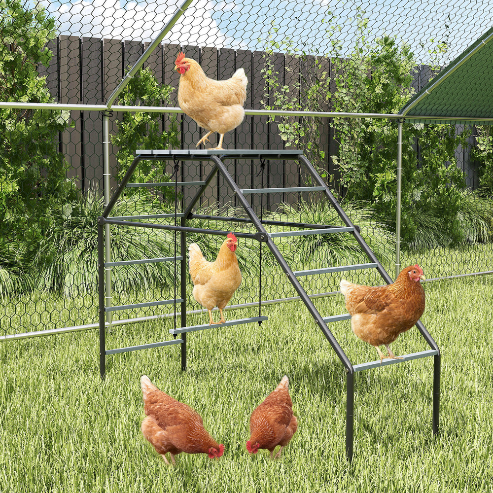 Chicken Coop Perches with Swing, Chicken Run Accessories Toy for Healthy & Happy, for Backyard Farm