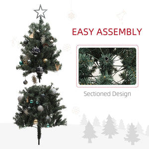 Sapin de Noël artificiel de 5 pieds avec 150 LED blanc chaud et décorations