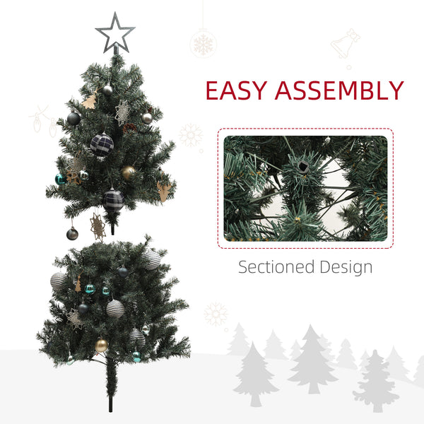 Sapin de Noël artificiel de 5 pieds avec 150 LED blanc chaud et décorations
