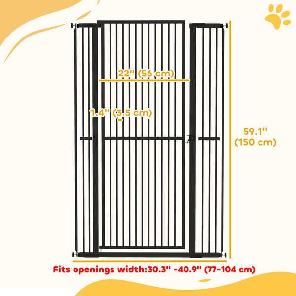 Barrière pour animaux extra haute, noire