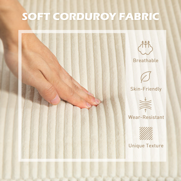 Canapé en L avec méridienne et coussin à ressorts, beige