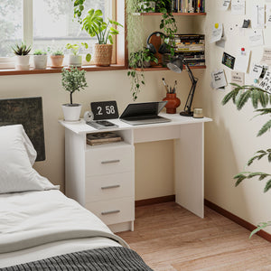 Computer desk with storage, white