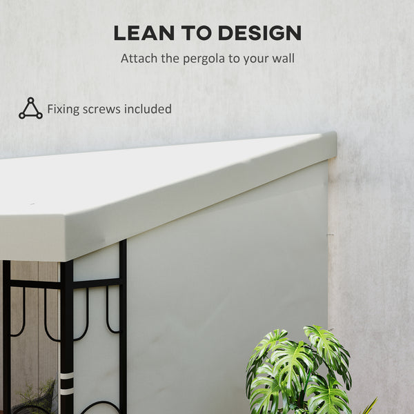 Pergola murale 10 x 13 avec 2 rideaux et 2 moustiquaires, résistante aux UV, beige