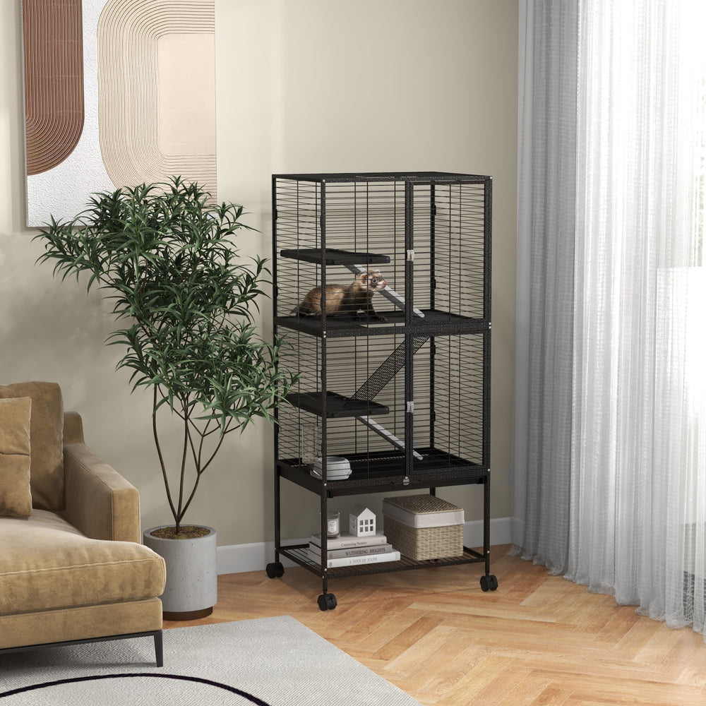 Rolling cart with removable tray and storage shelf