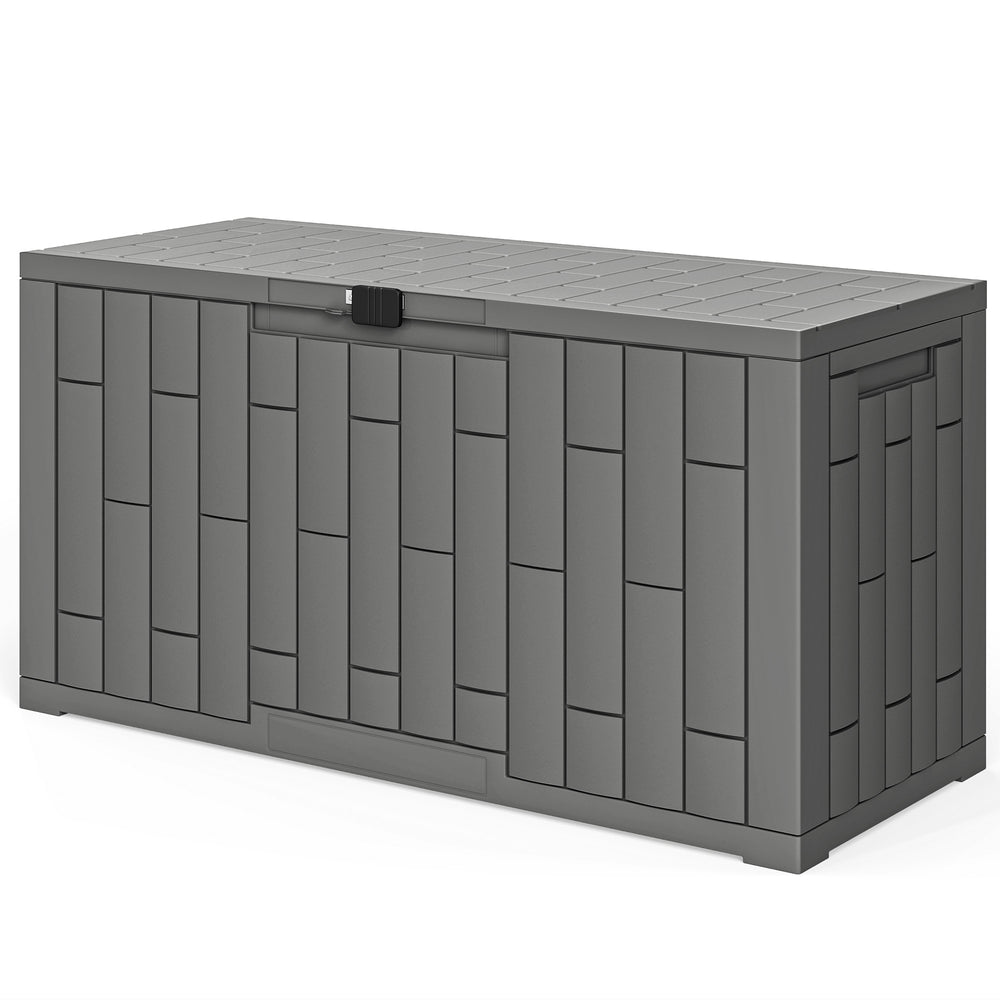 Coffre de rangement extérieur en résine de 227 litres (60 gallons), verrouillable, résistant aux éclaboussures et aux UV.