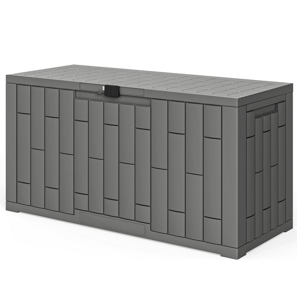 Coffre de rangement extérieur en résine de 227 litres (60 gallons), verrouillable, résistant aux éclaboussures et aux UV.