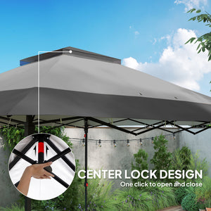 12' x 12' Folding Tent, Instant Shelter with Steel Frame, Dark Grey