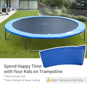 Soozier 14FT Trampoline Pad Replacement, Φ168" Spring Cover, Water-Resistant Universal Round Trampoline Safety Pad, No Holes for Pole, Blue