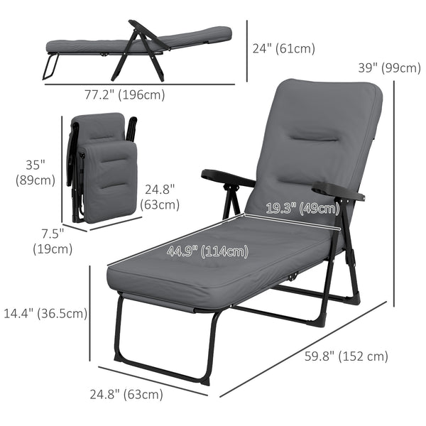 Fauteuil de jardin avec coussin rembourré, gris clair