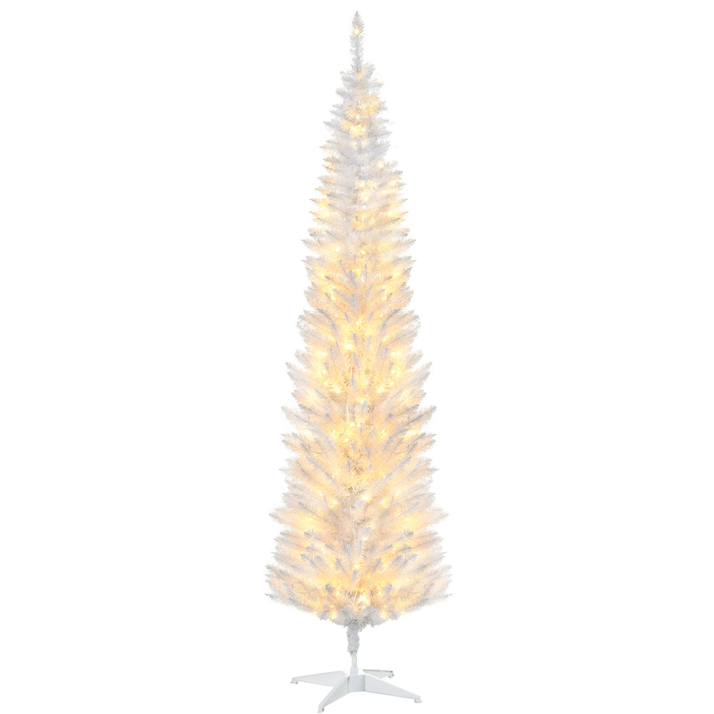 Sapin de Noël artificiel blanc pré-éclairé de 7 pieds