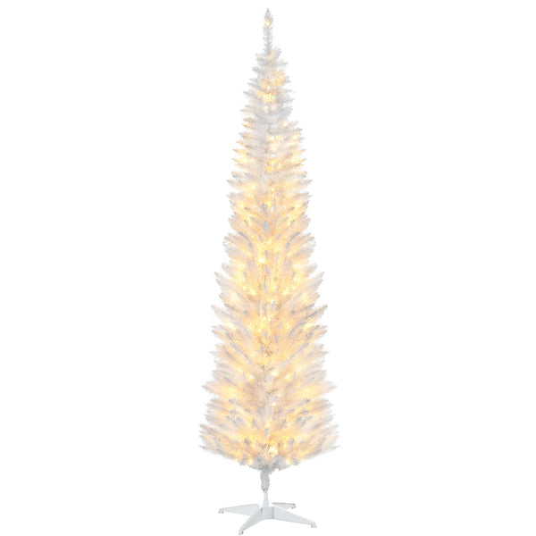 Sapin de Noël artificiel blanc pré-éclairé de 7 pieds