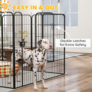 Sturdy 8-Panel Foldable Metal Playpen