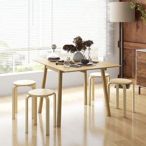 Round Stackable Chairs Set of 4, 18-Inch Backless Stacking Stools for Kitchen, Dining Room, Office, Outdoors