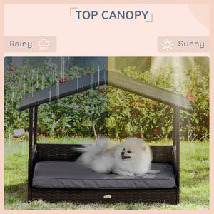 Lit pour chien en osier avec coussin