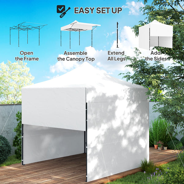 Tente pliante 10 x 10 avec auvent et parois latérales