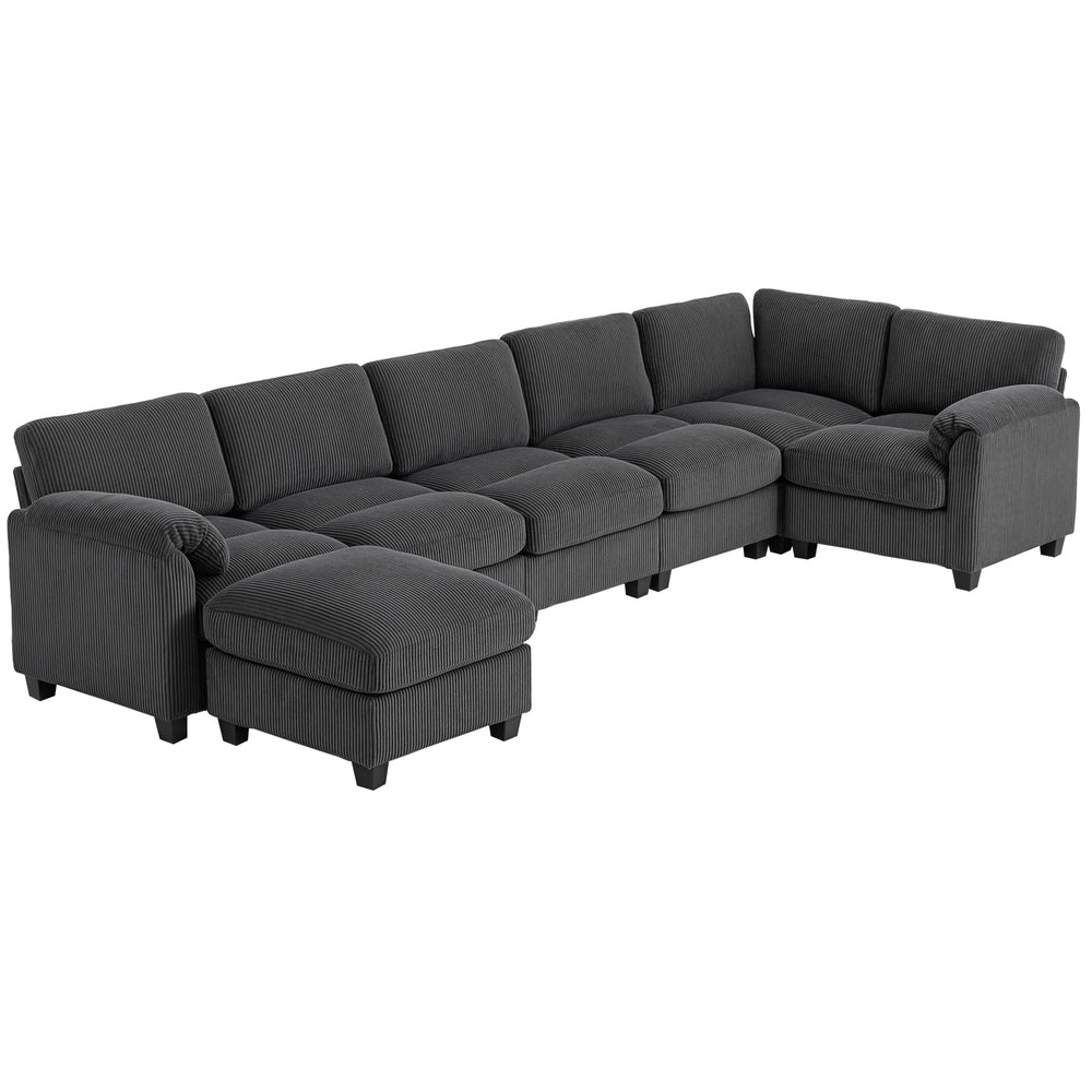 Canapé modulable sectionnel surdimensionné avec coussin à ressorts, gris anthracite