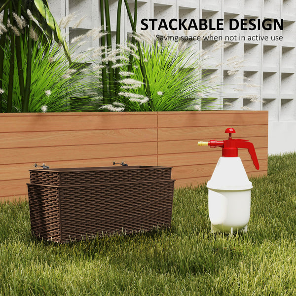 Lot de 2 pots de fleurs suspendus, marron