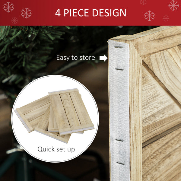 Cache-sommier de 61 cm pour sapin de Noël avec finition en bois vieilli clair