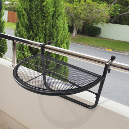 Table de balcon réglable avec rail de suspension en métal, noir