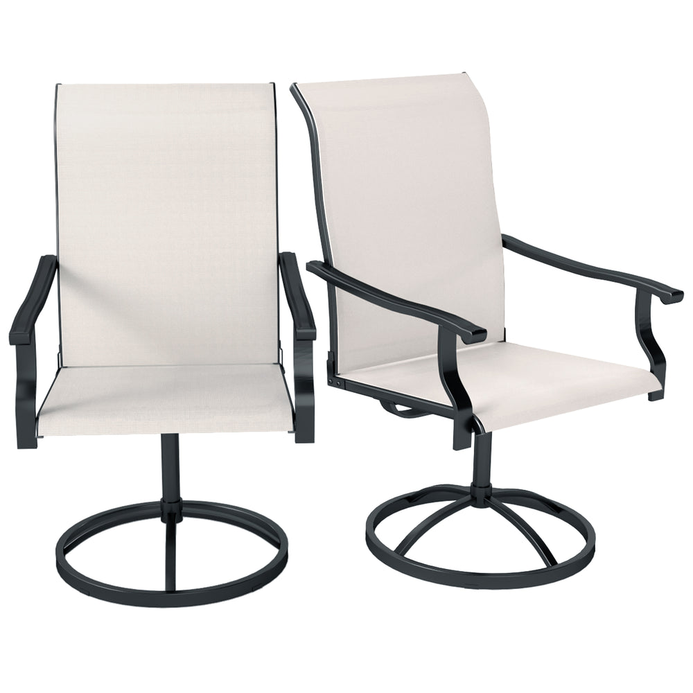Ensemble de 2 chaises pivotantes d'extérieur, blanches