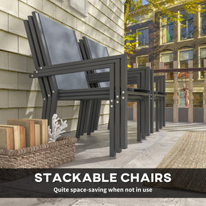 Ensemble de salle à manger d'extérieur 7 pièces avec table rectangulaire